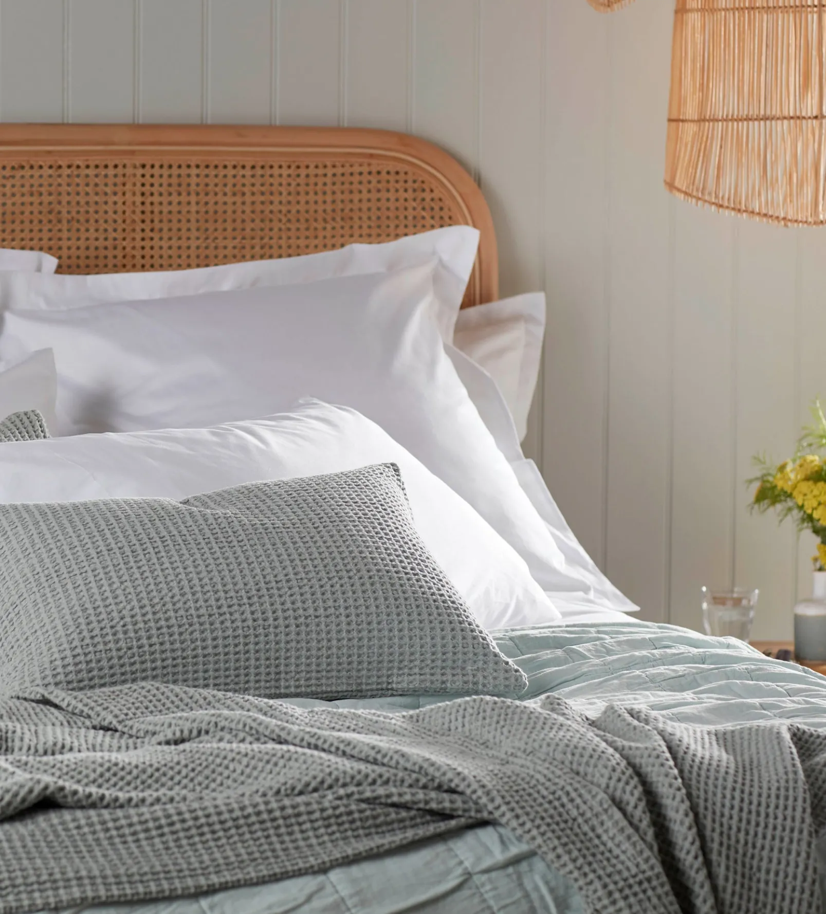 Sage Big Waffle 100% Cotton Throw