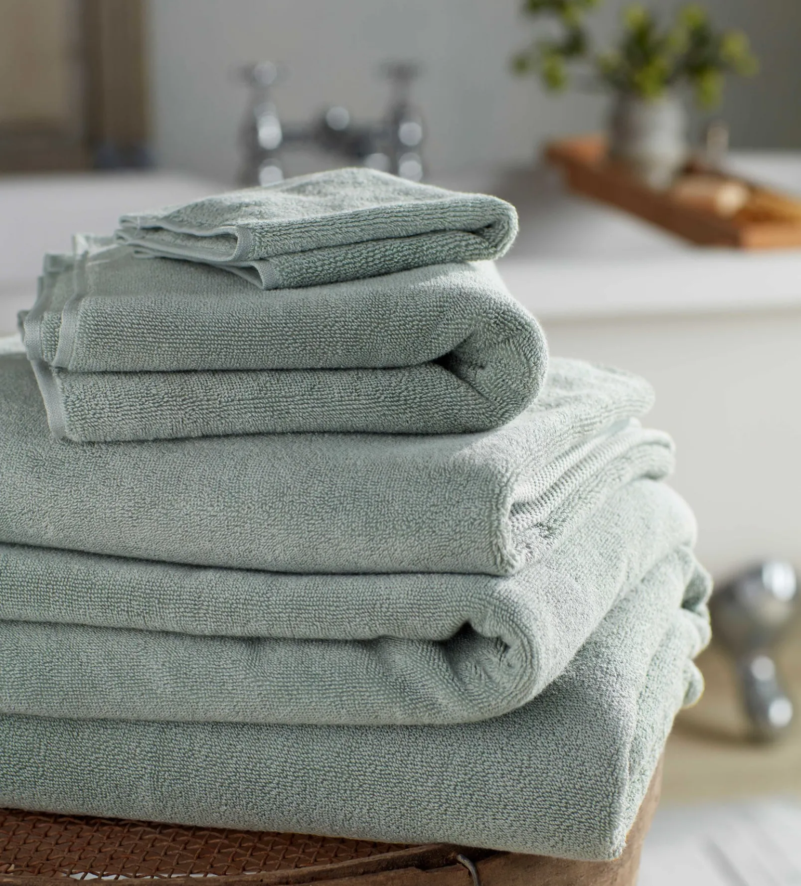 Sage Green Luxury Organic 100% Cotton Towels