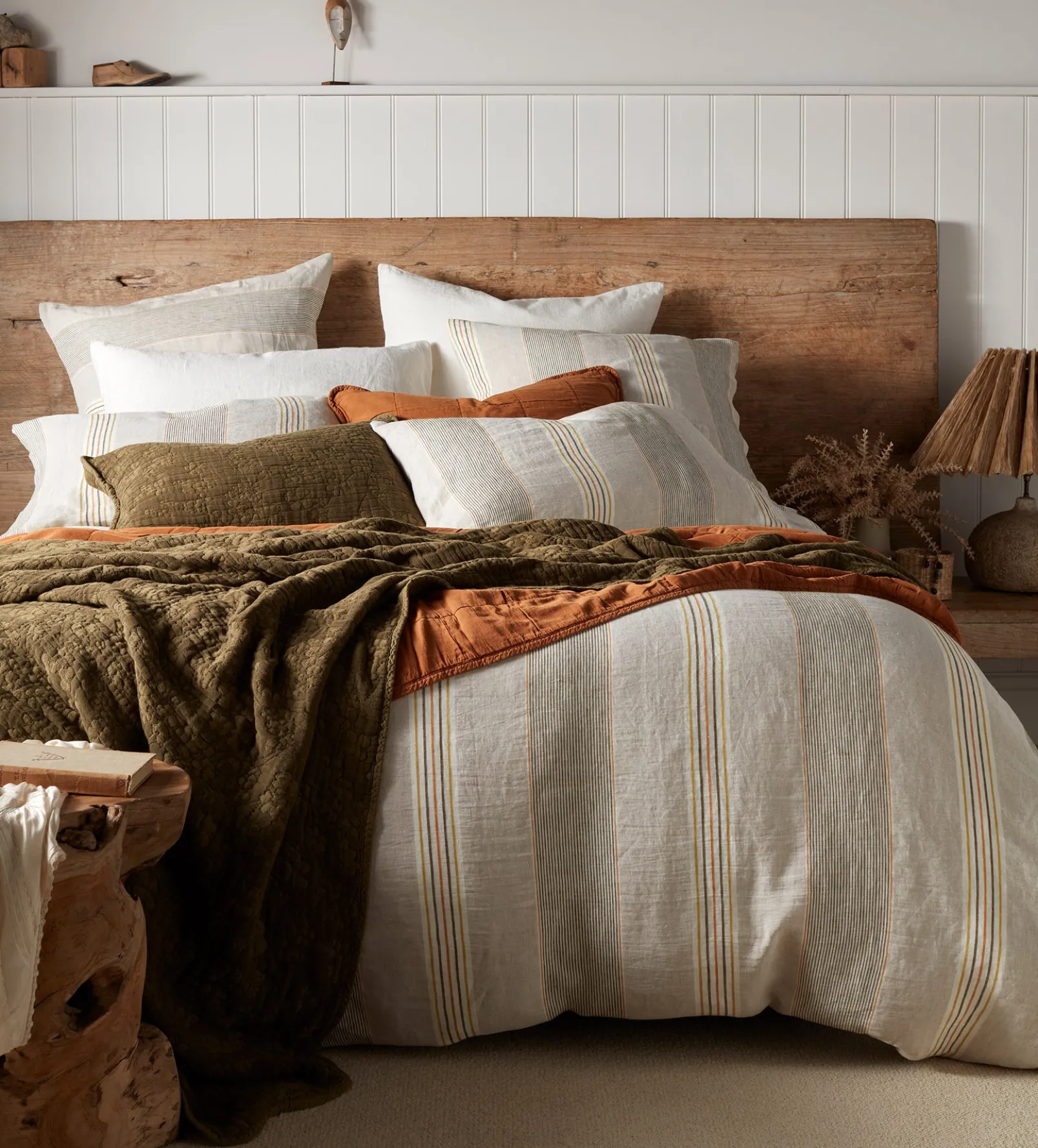 Sophie Stripe 100% Linen Duvet Cover