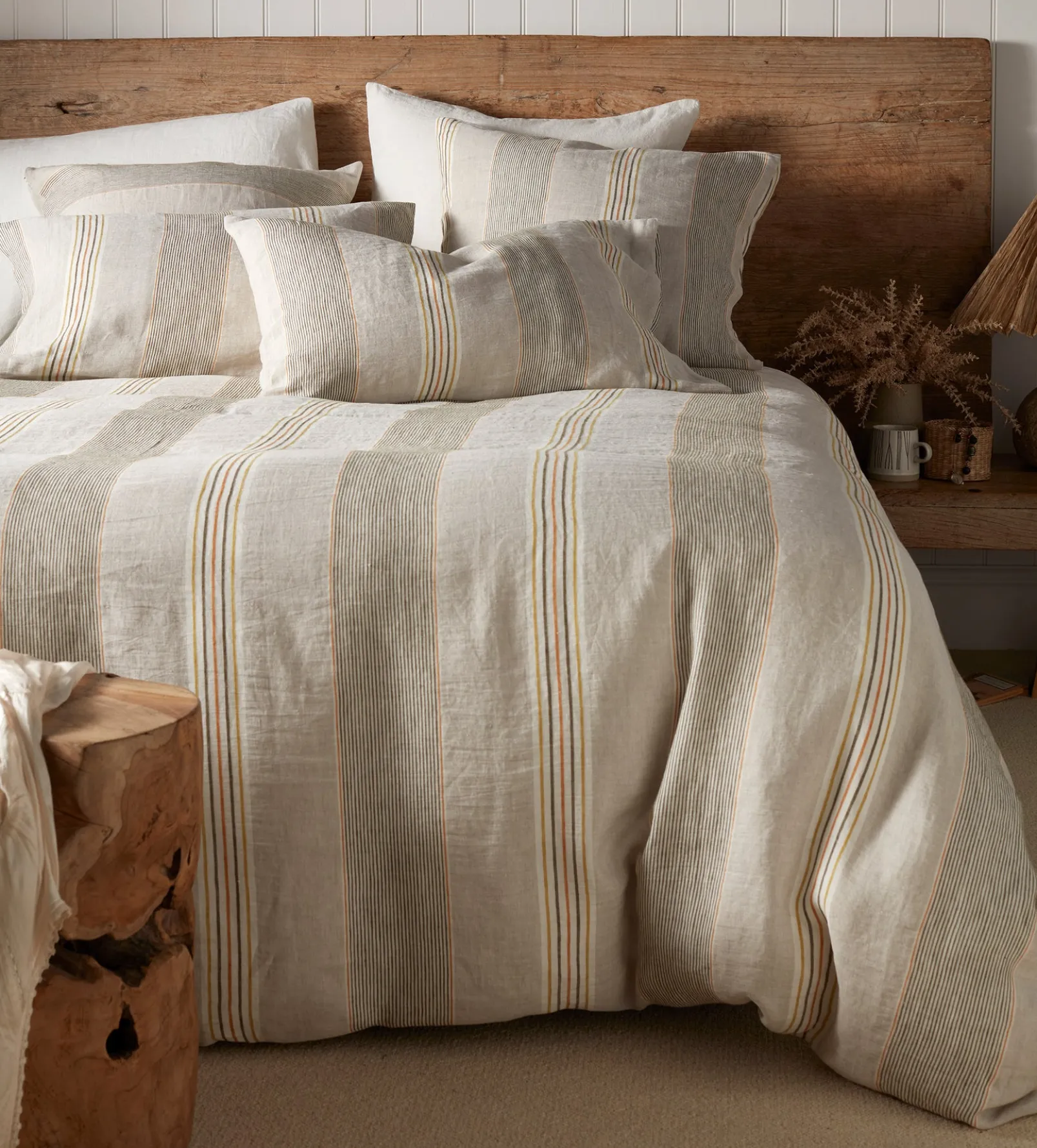 Sophie Stripe 100% Linen Duvet Cover