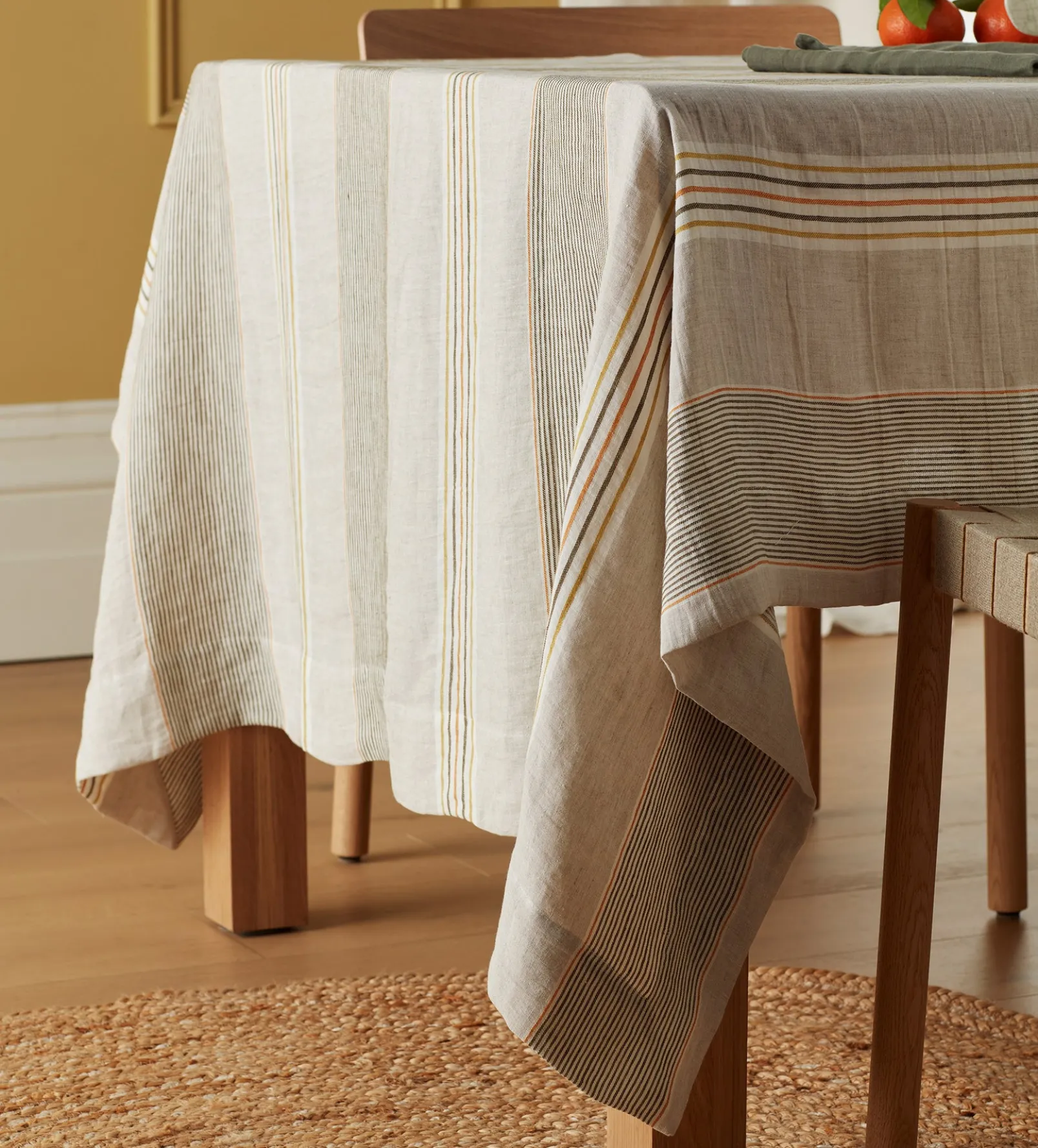 Sophie Stripe 100% Linen Tablecloth