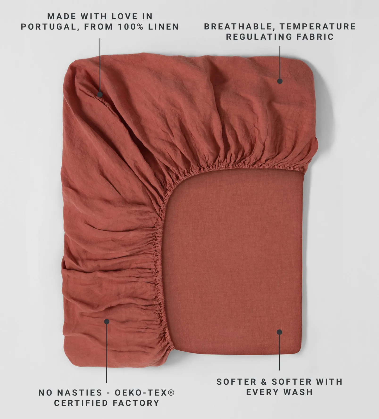 Spice 100% Linen Fitted Sheet