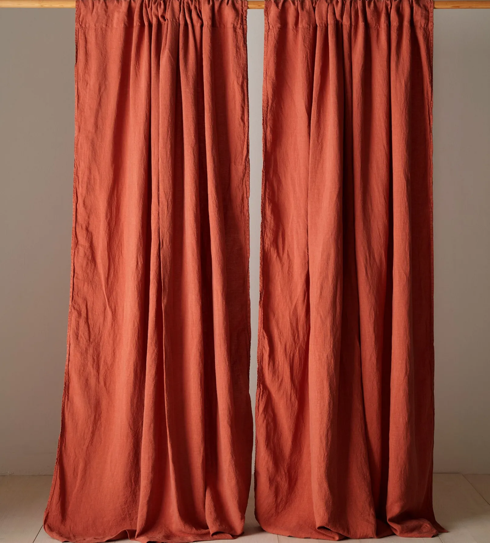 Spice 100% Linen Loop Top Curtain (Single)