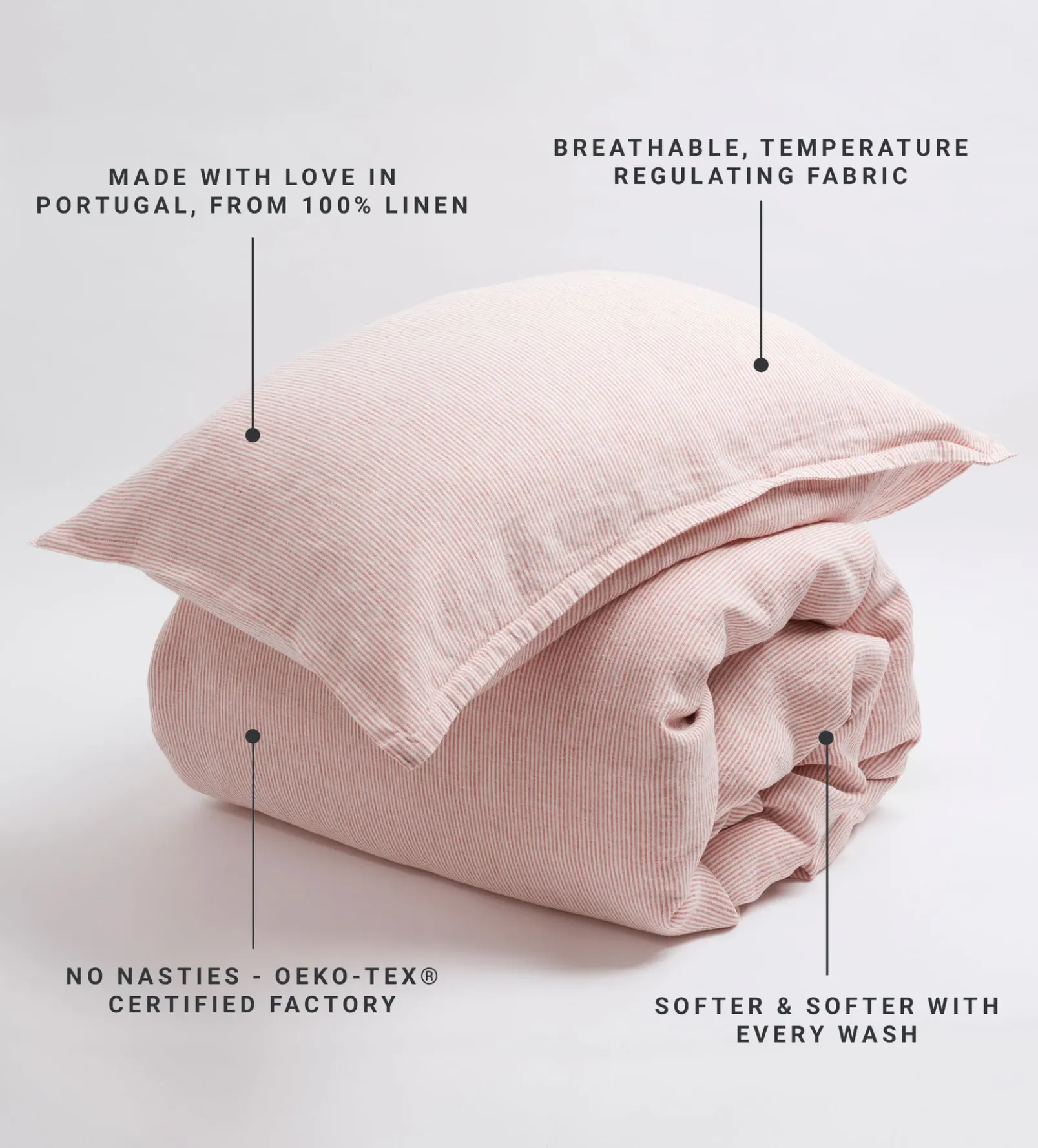 Spice Sid Stripe 100% Linen Duvet Cover