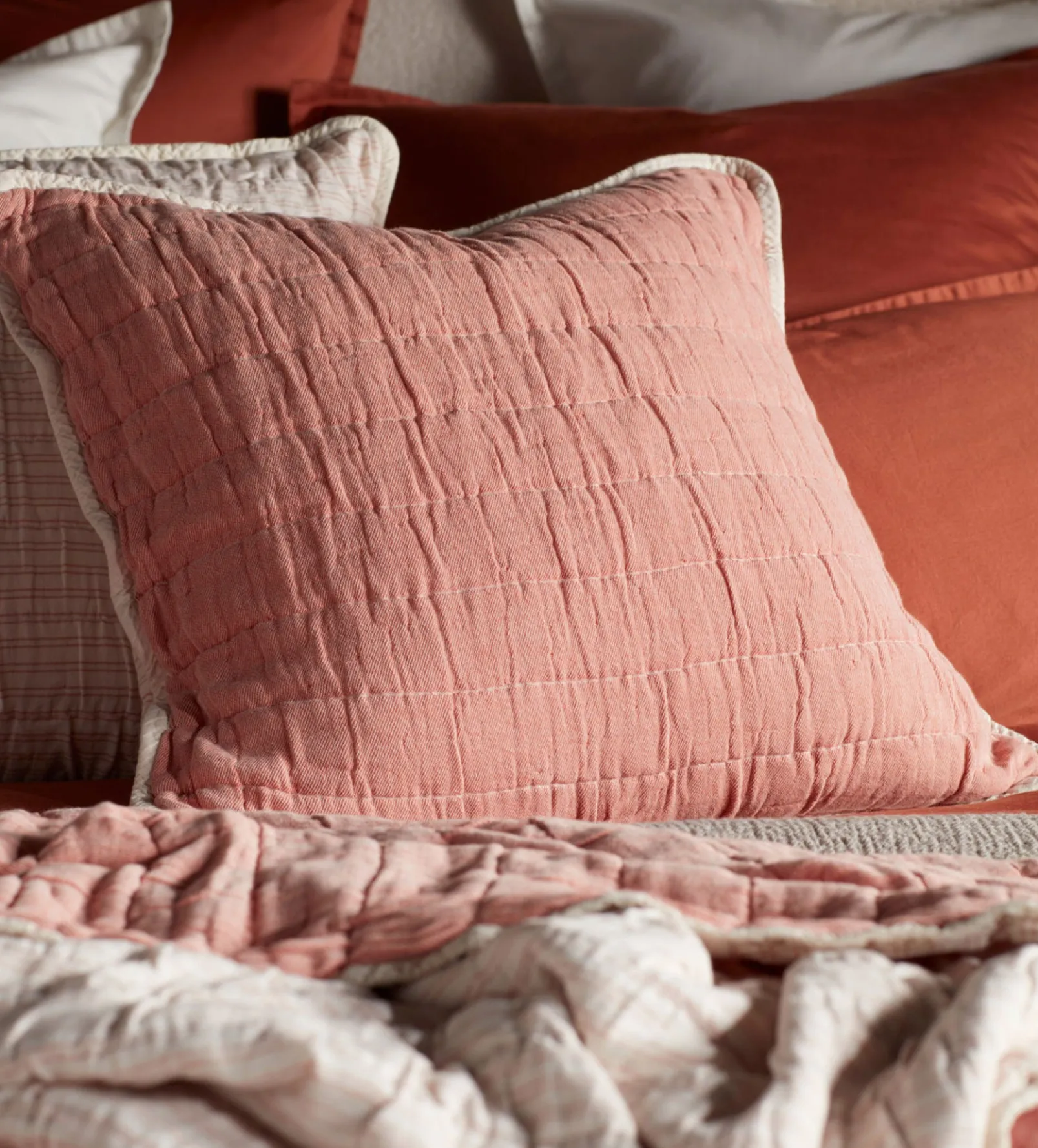 Spice Vivienne 100% Cotton Quilted Cushion Cover