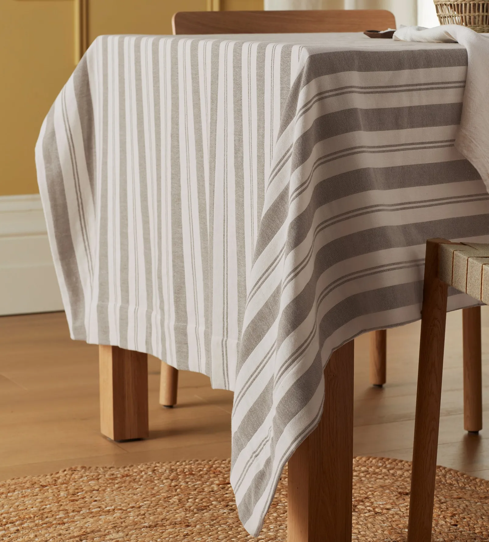 Taupe Isaac 100% Cotton Tablecloth