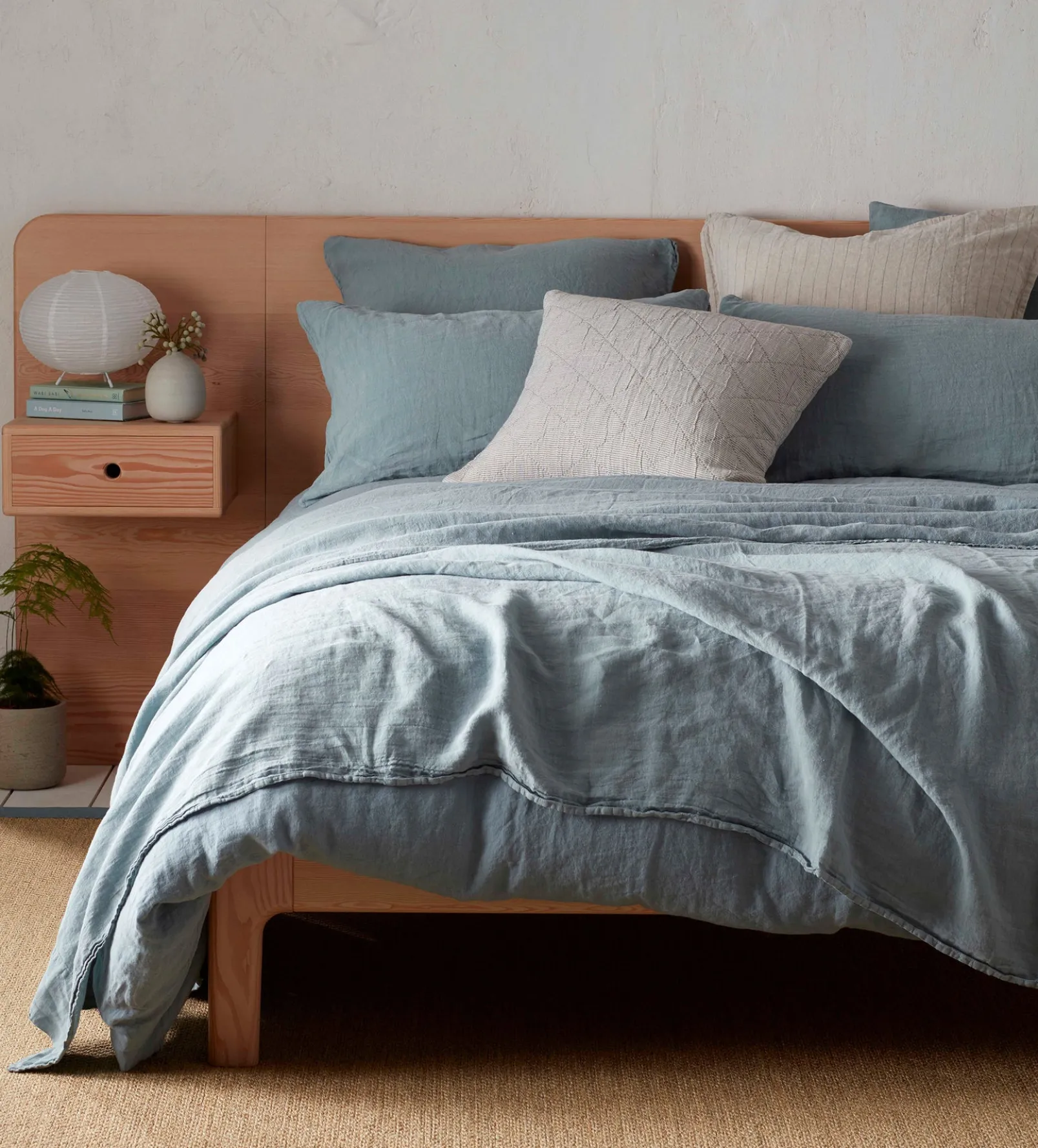 Teal 100% Linen Fitted Sheet