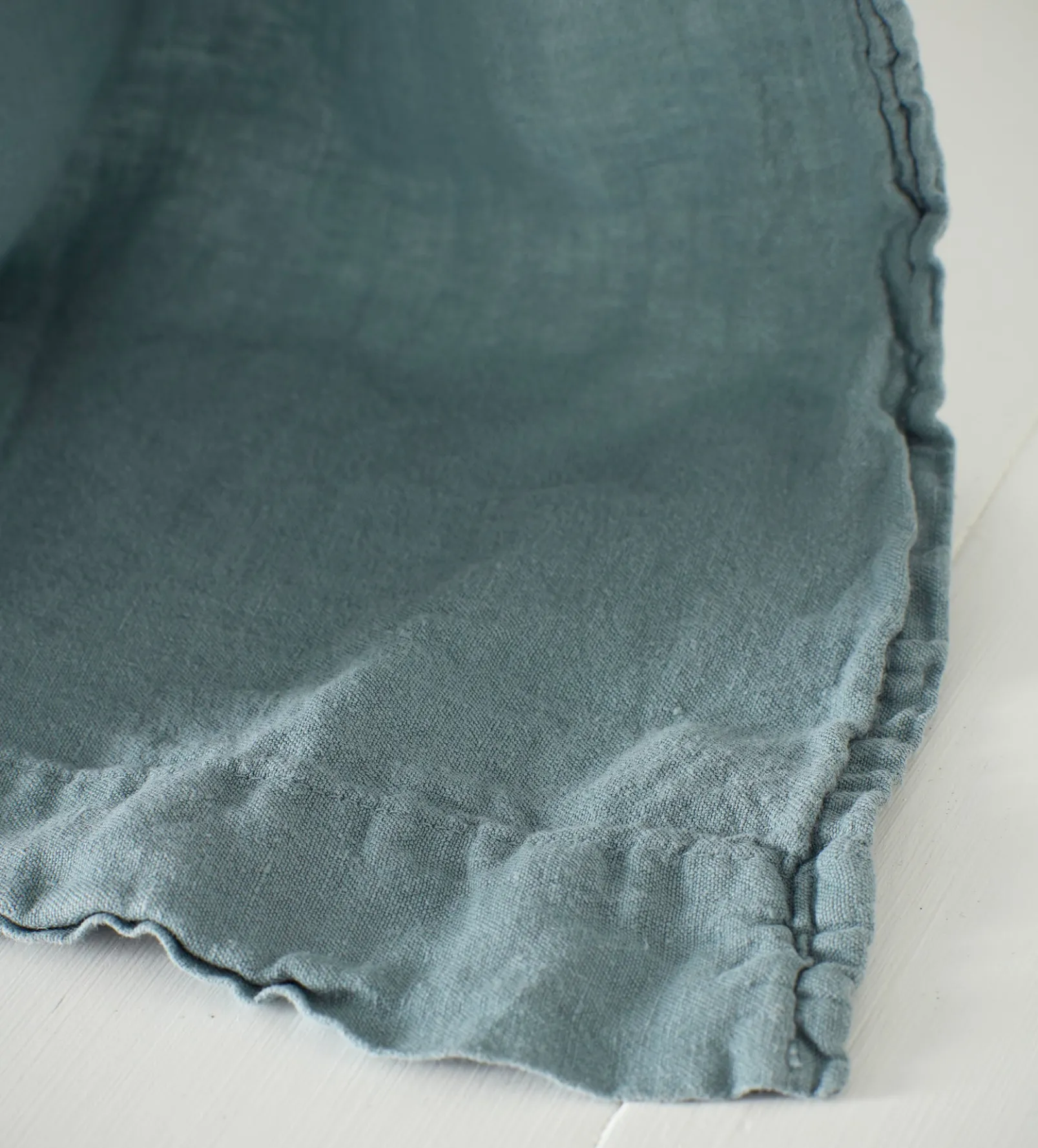 Teal 100% Linen Loop Top Curtain (Single)