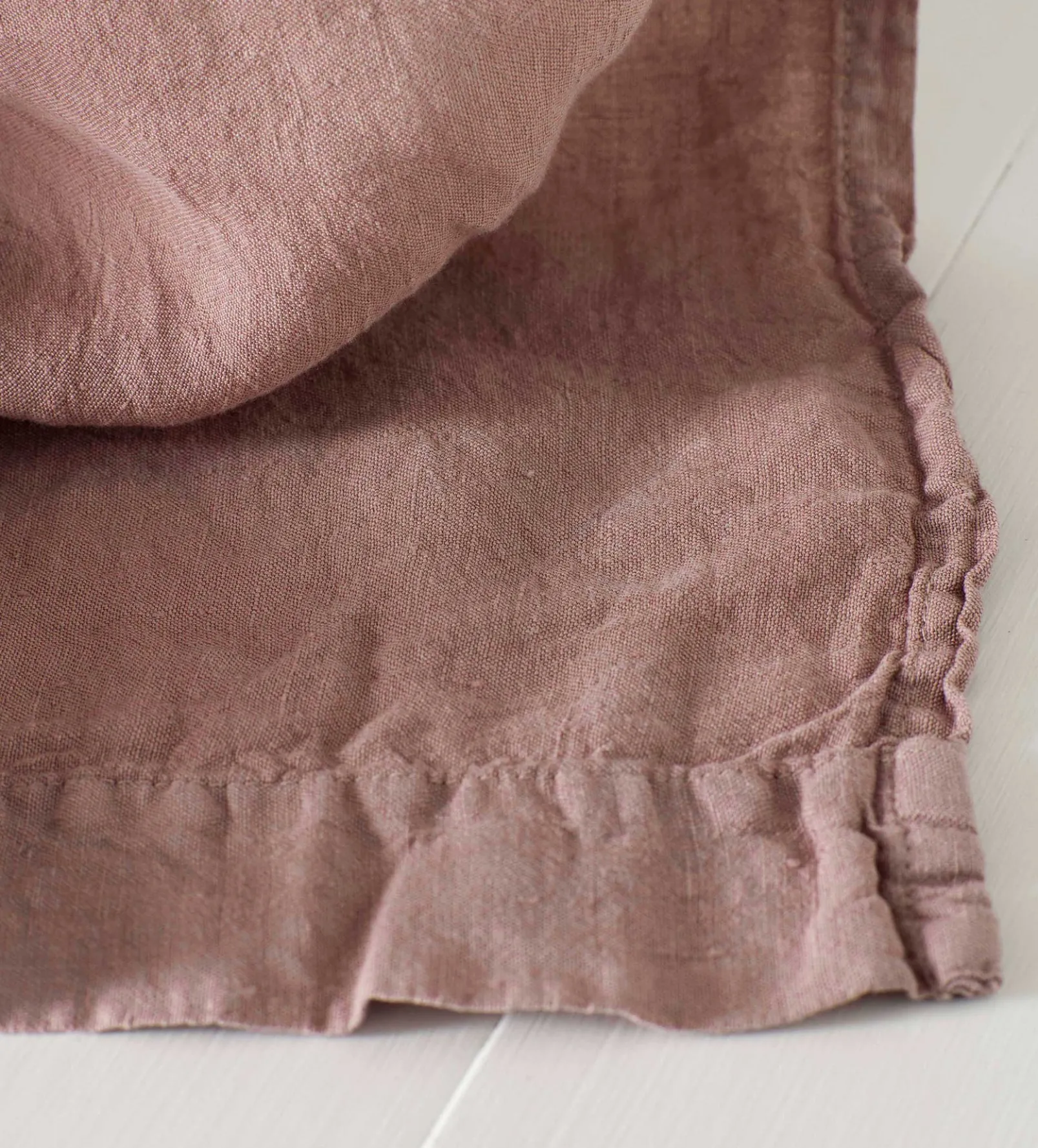 Vintage Rose 100% Linen Loop Top Curtain (Single)