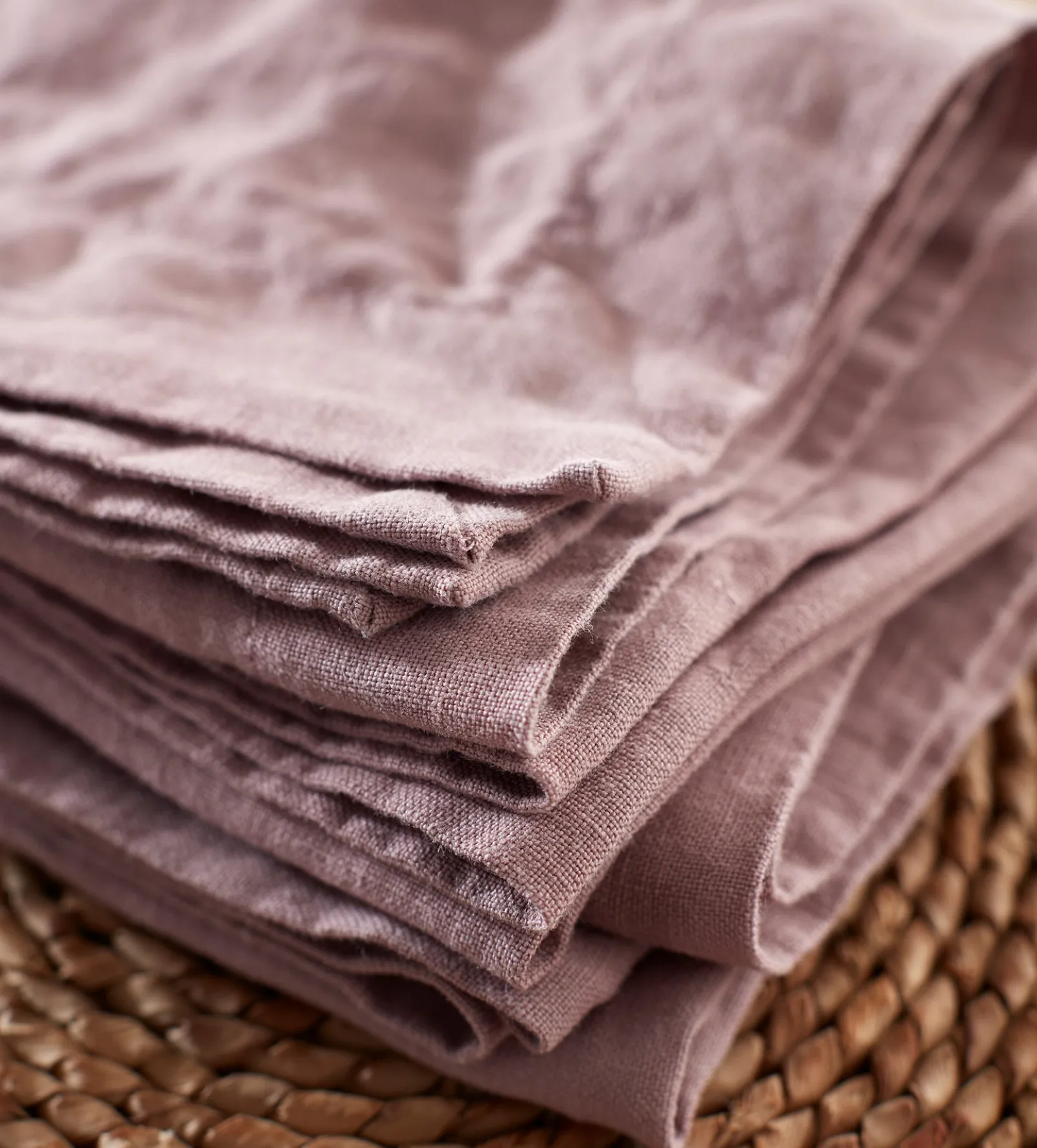 Vintage Rose 100% Linen Napkins - Set of 4