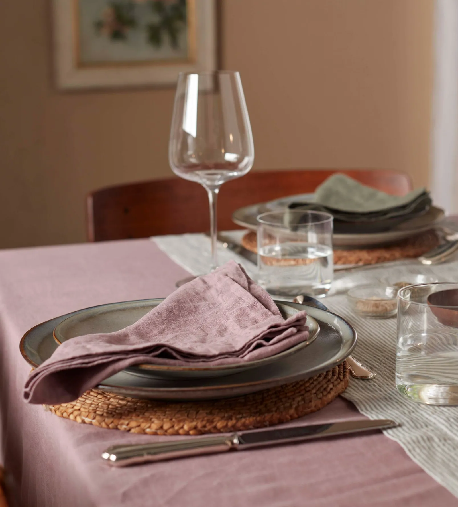 Vintage Rose 100% Linen Napkins - Set of 4