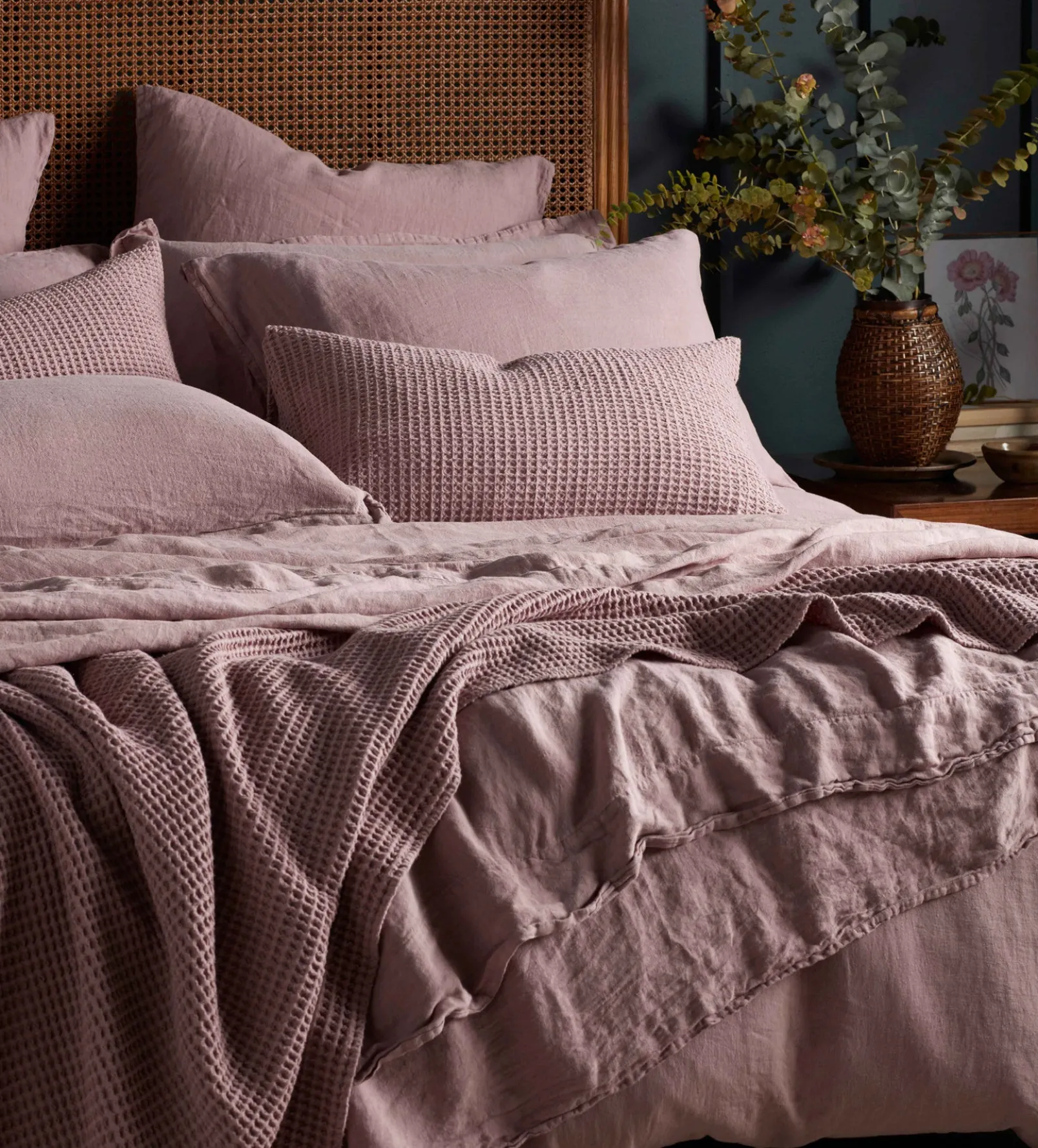 Vintage Rose 100% Linen Duvet Cover