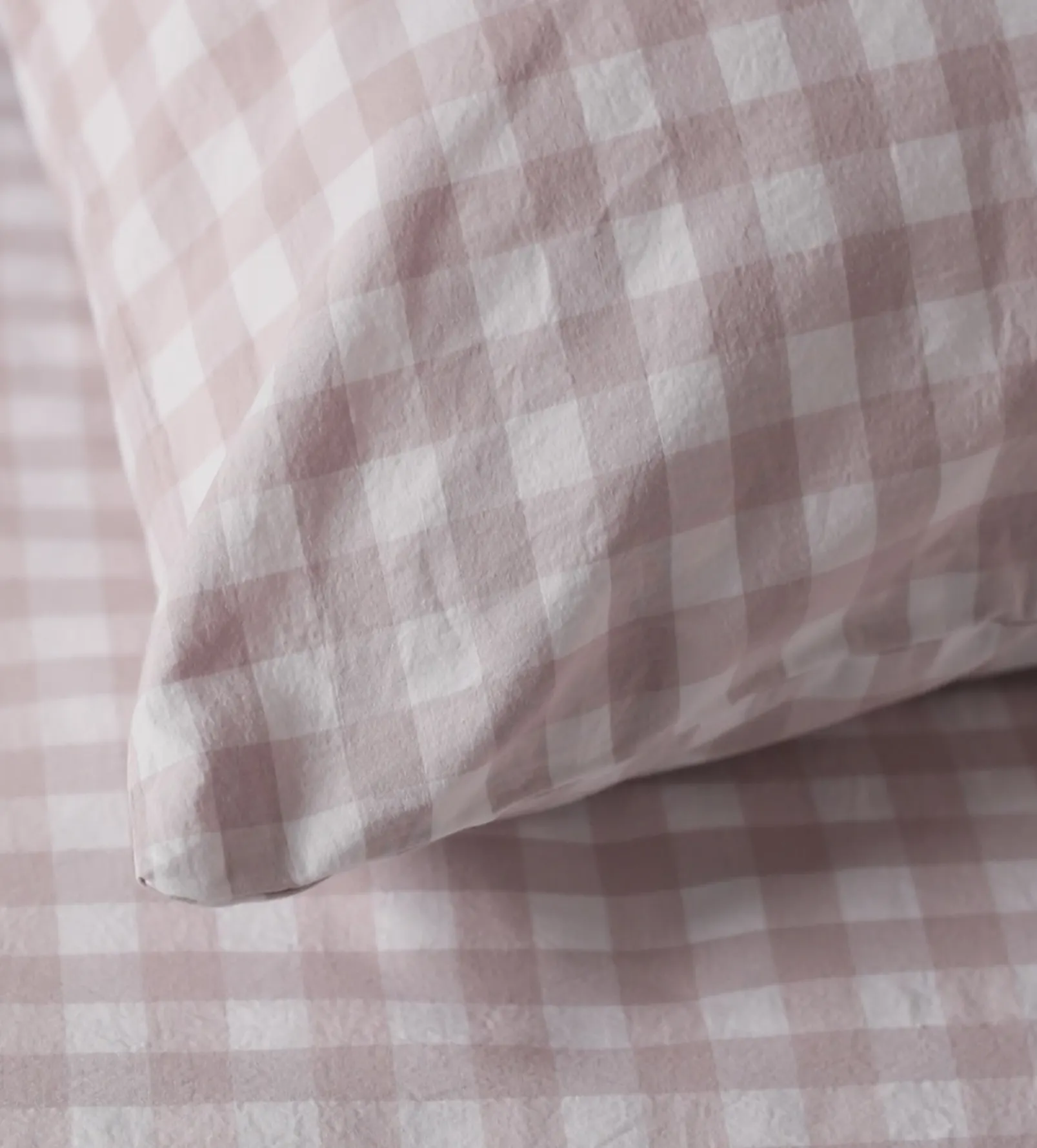 Vintage Rose Harriet Gingham 100% Organic Cotton Pillowcase