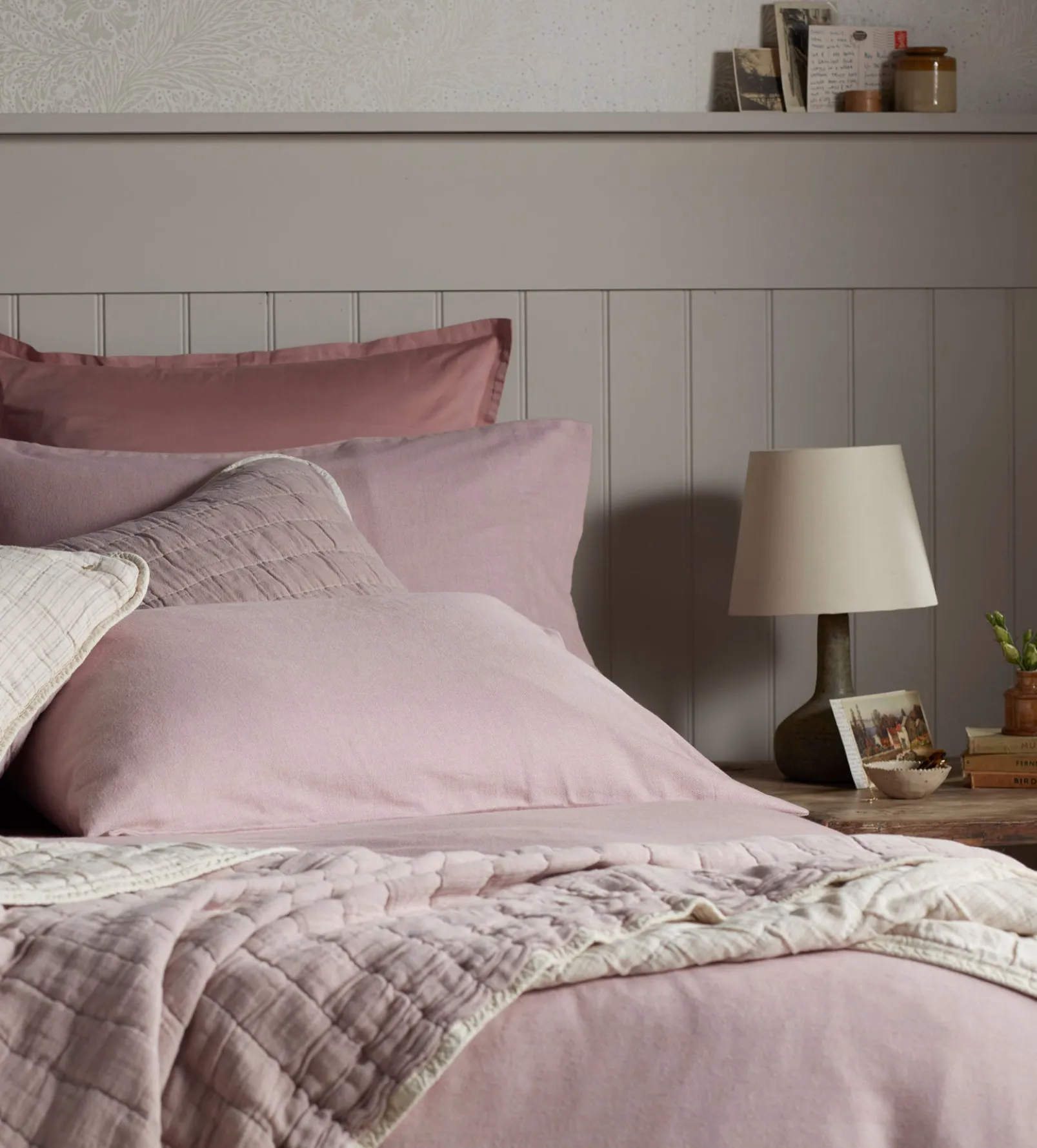 Vintage Rose Henry Brushed 100% Organic Cotton Duvet Cover