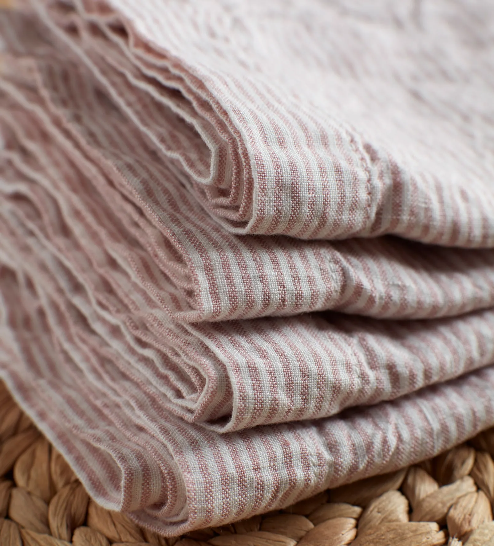 Vintage Rose Sid Stripe 100% Linen Napkins - Set of 4