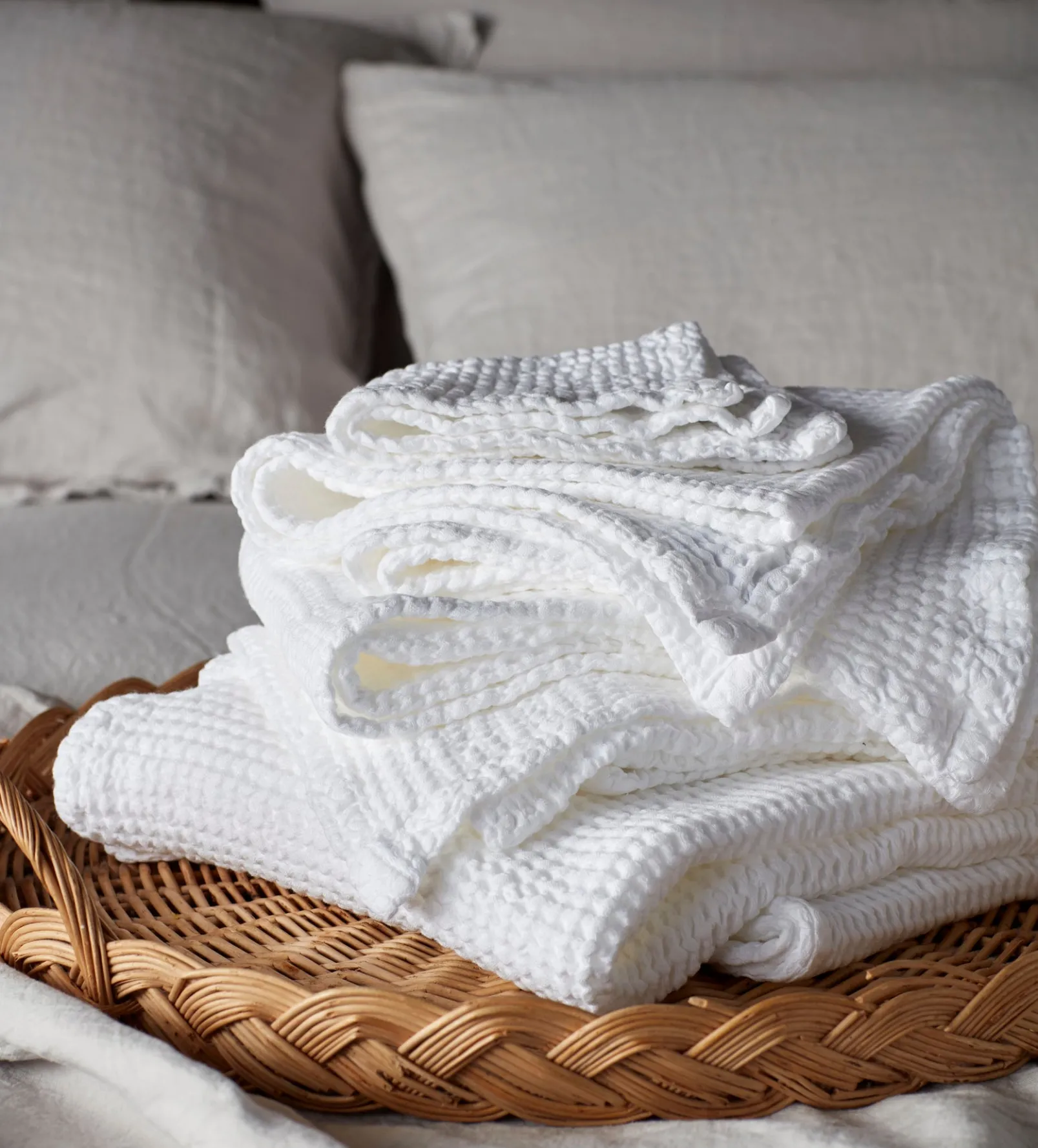 White 100% Cotton Waffle Towels