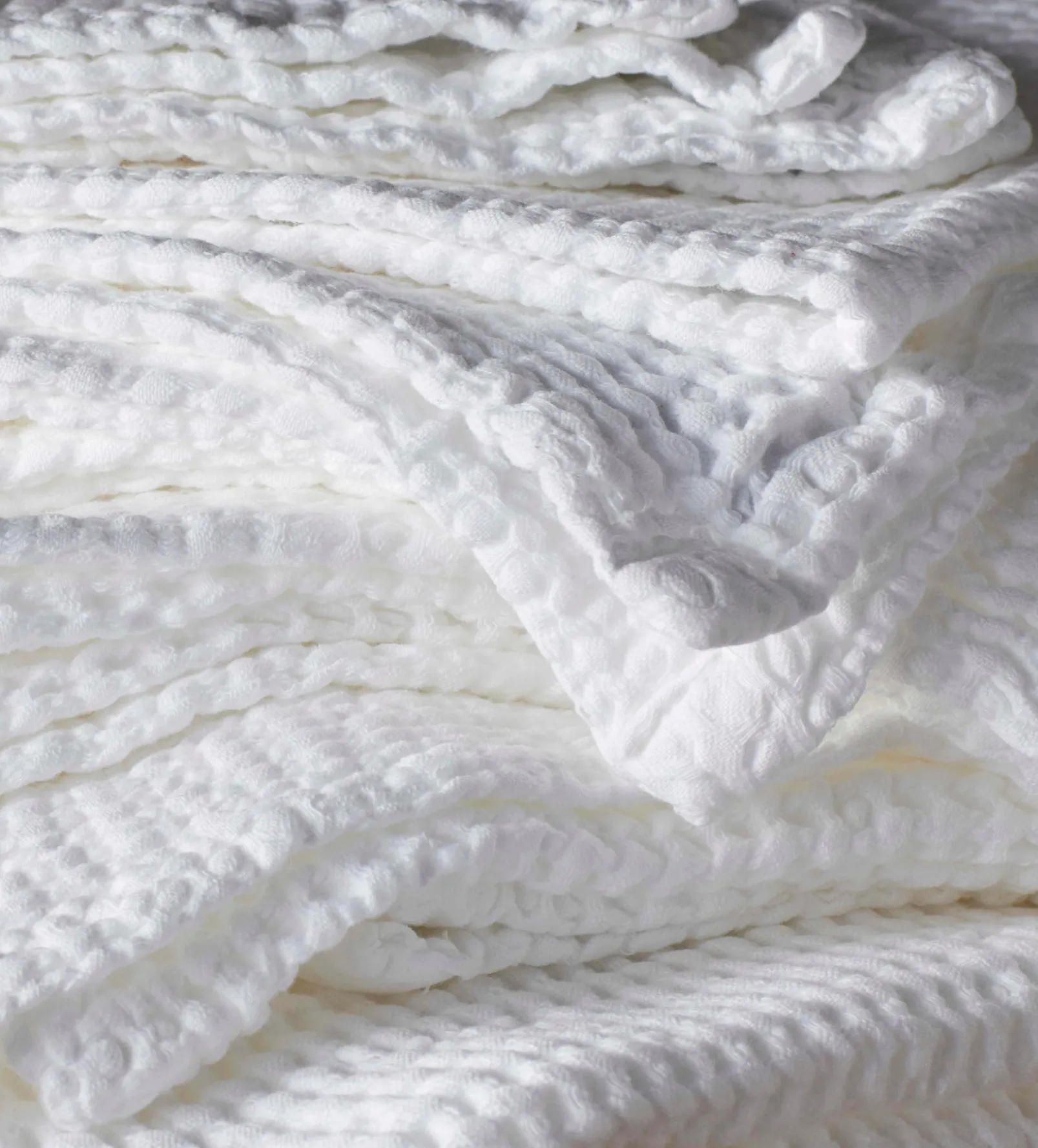 White 100% Cotton Waffle Towels