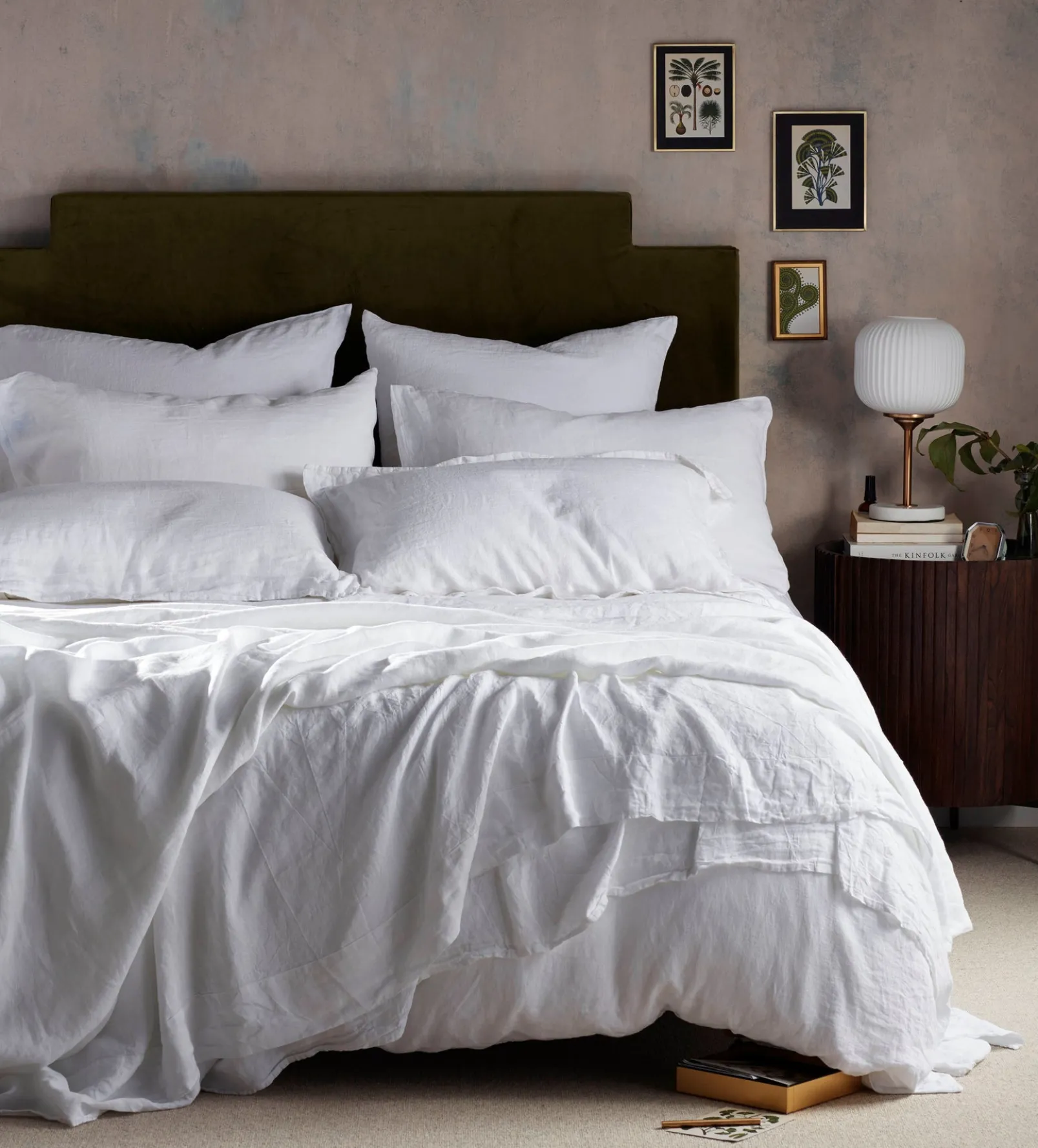 White 100% Linen Duvet Cover