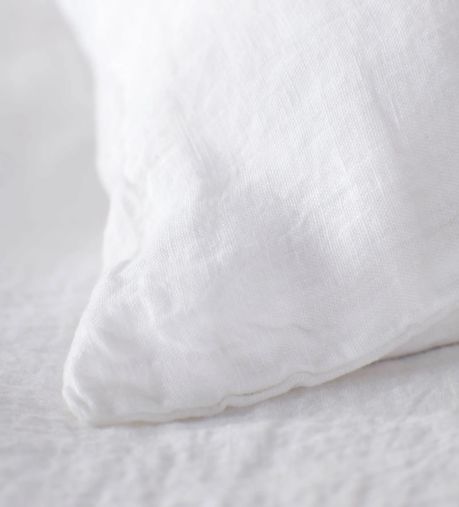 White 100% Linen Euro Housewife Pillowcase