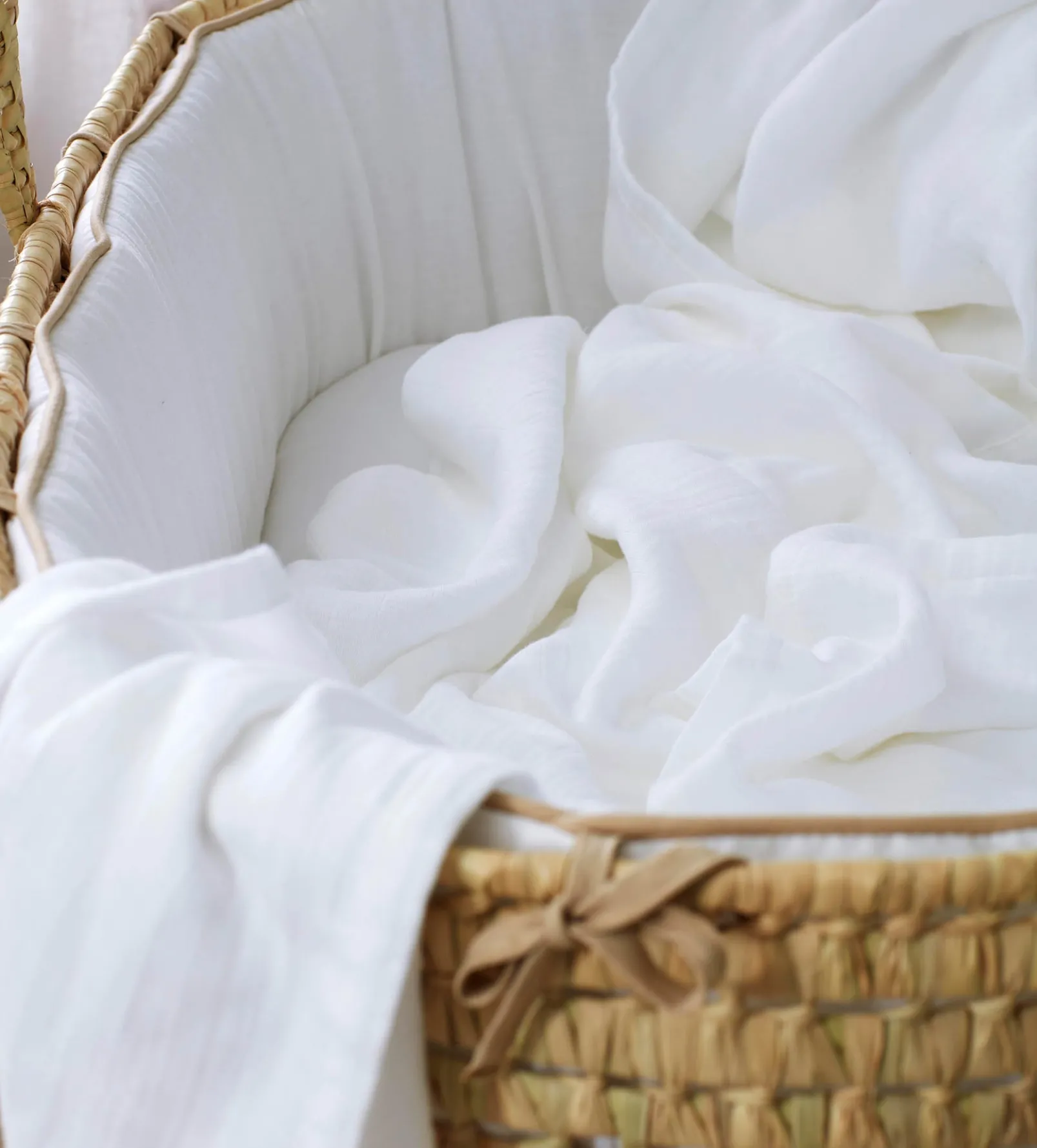 White 100% Organic Cotton Muslin Swaddle Blanket