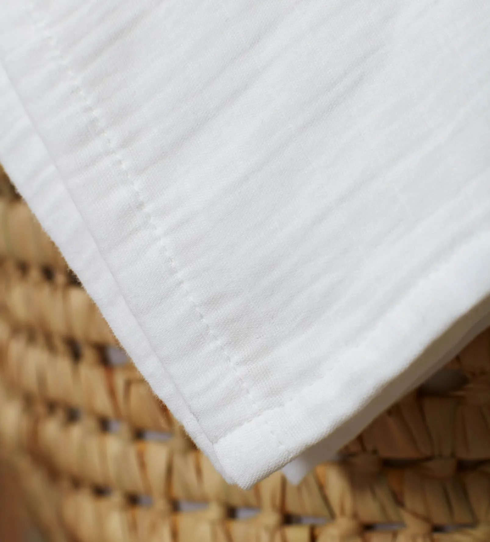 White 100% Organic Cotton Muslin Swaddle Blanket