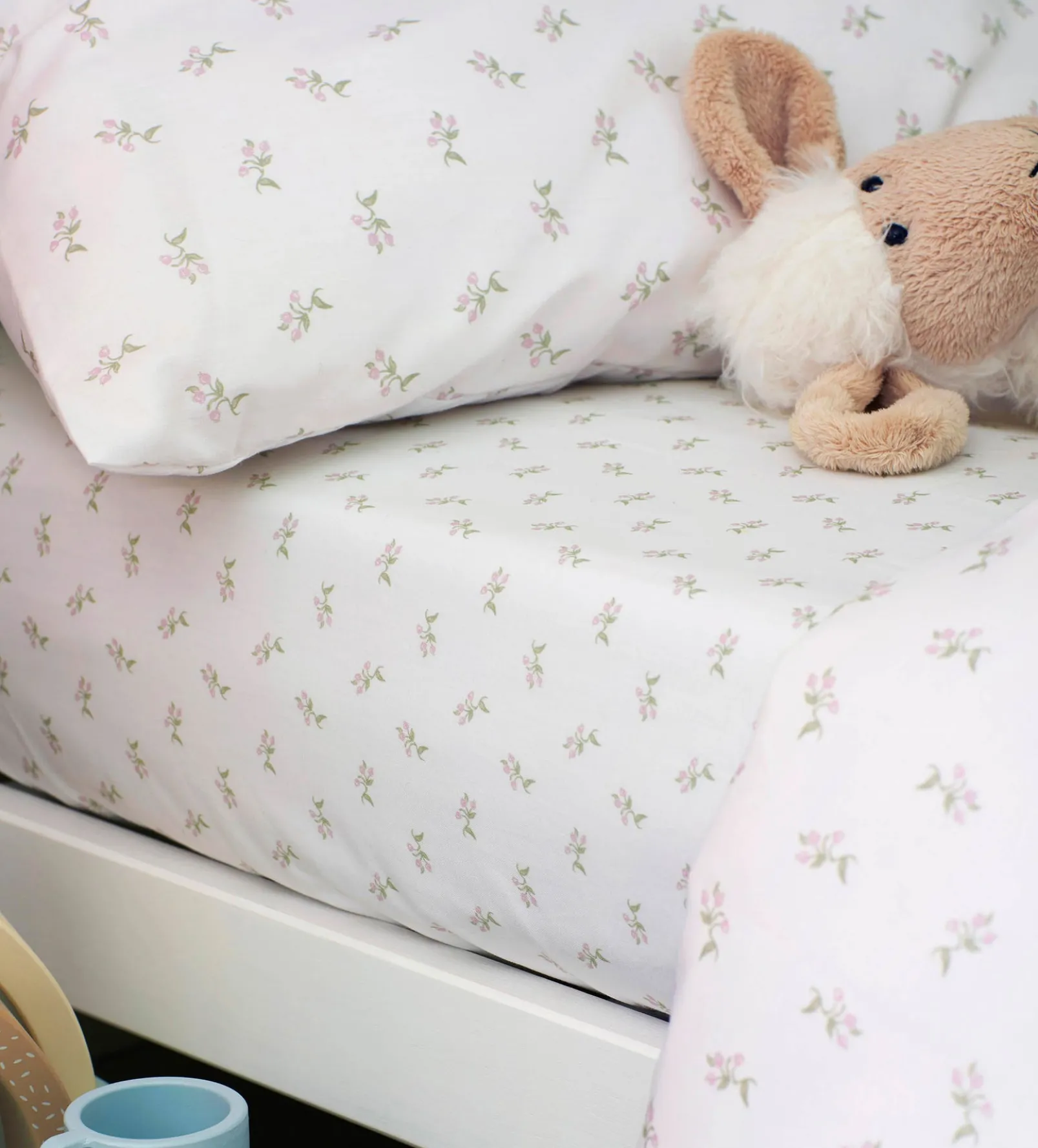 White Fleur 100% Organic Cotton Single Duvet Cover Set