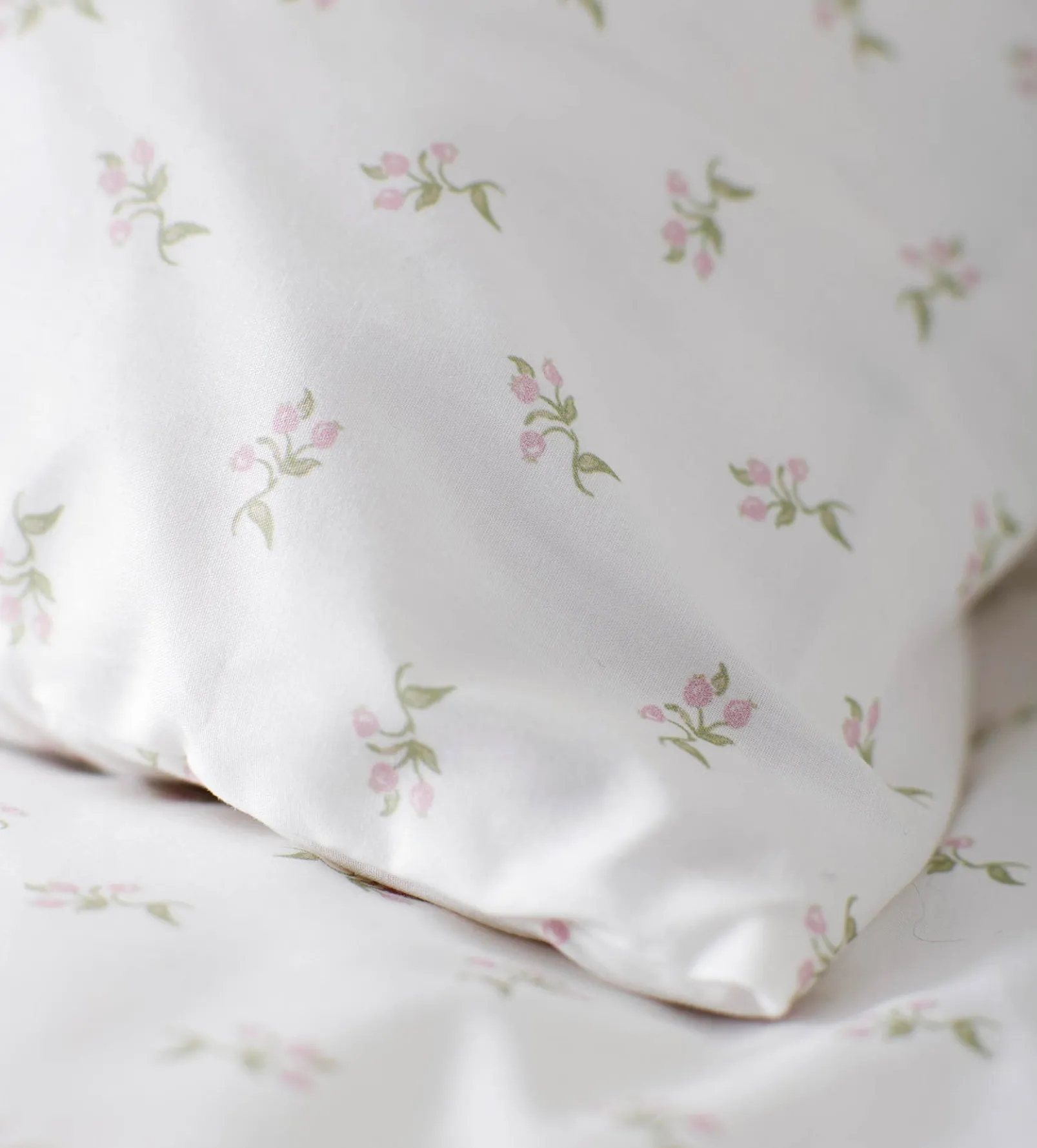 White Fleur Organic 100% Cotton Cot Bed Duvet Cover Set