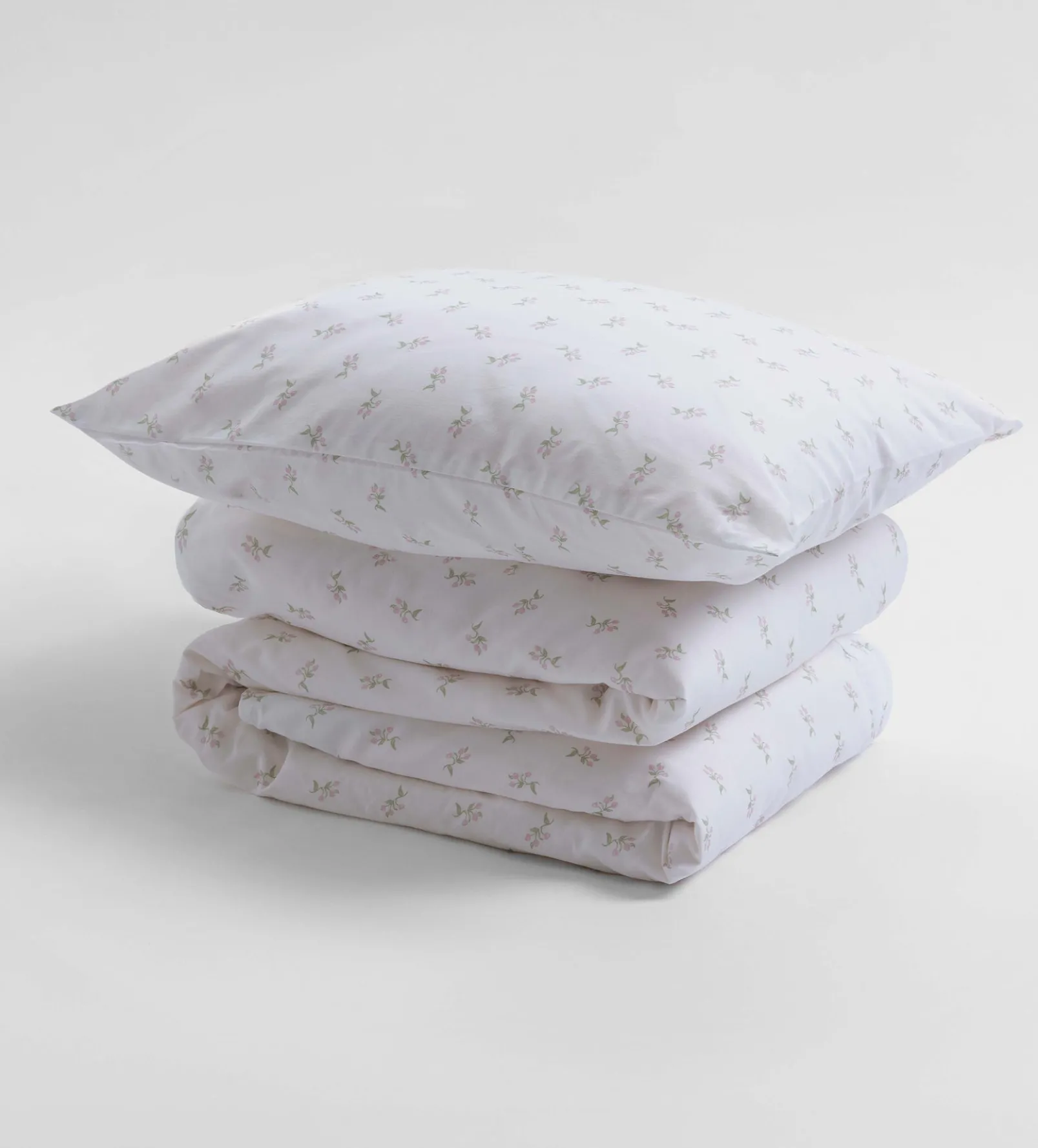 White Fleur Organic 100% Cotton Cot Bed Duvet Cover Set