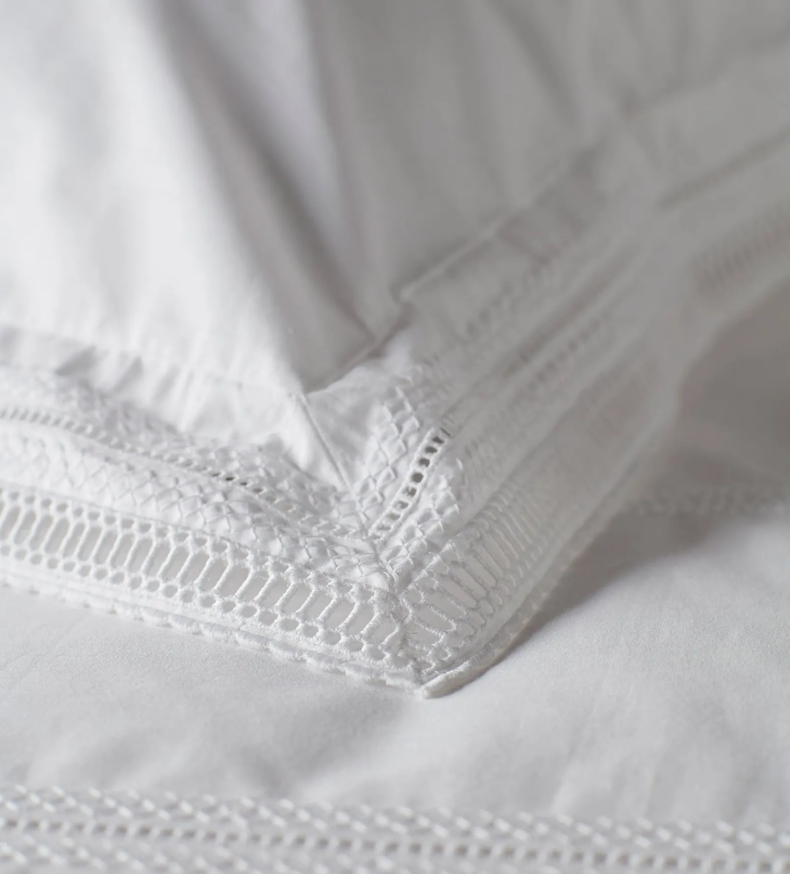 White Freya 100% Cotton Pillowcase