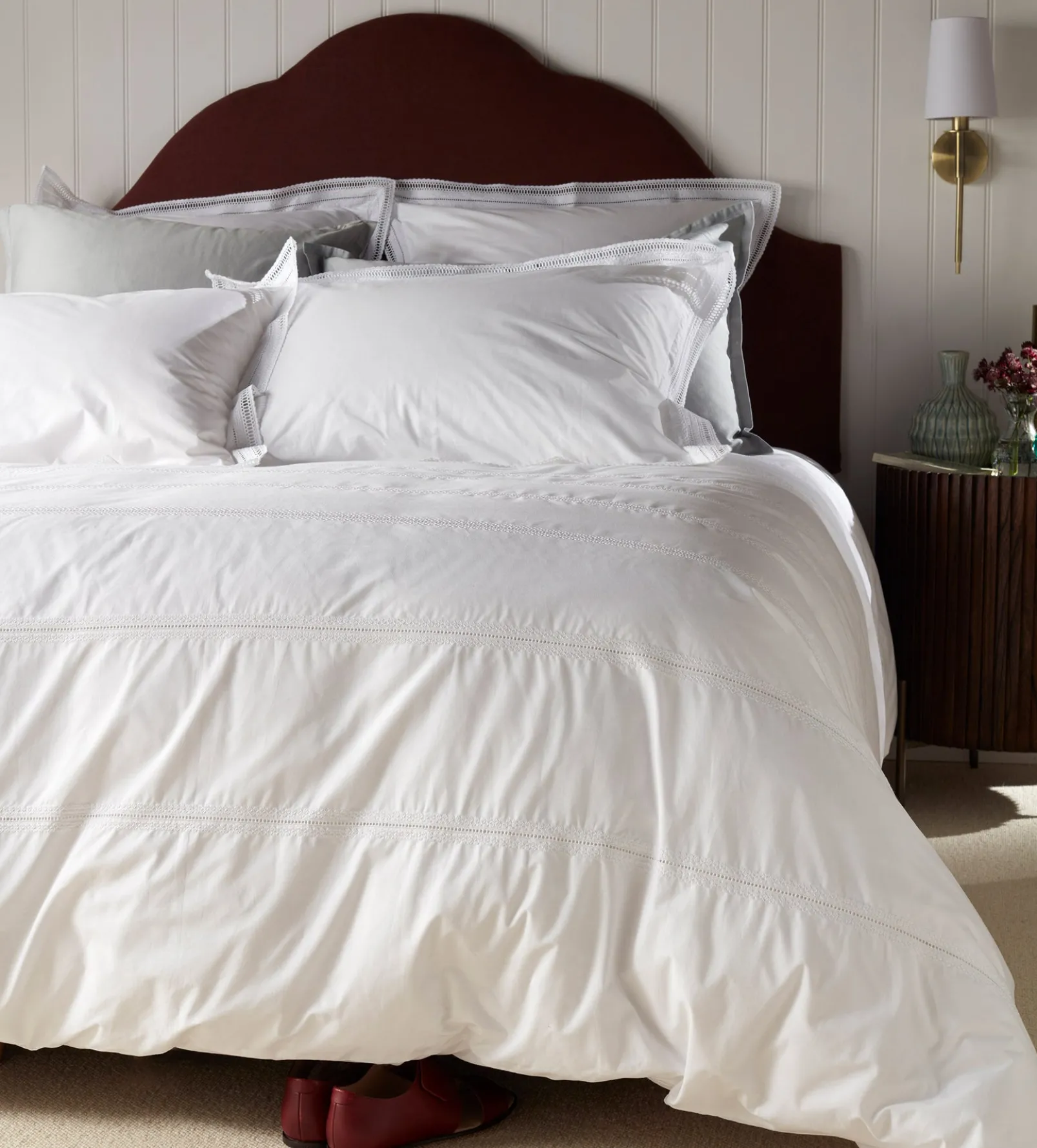 White Freya 100% Cotton Pillowcase