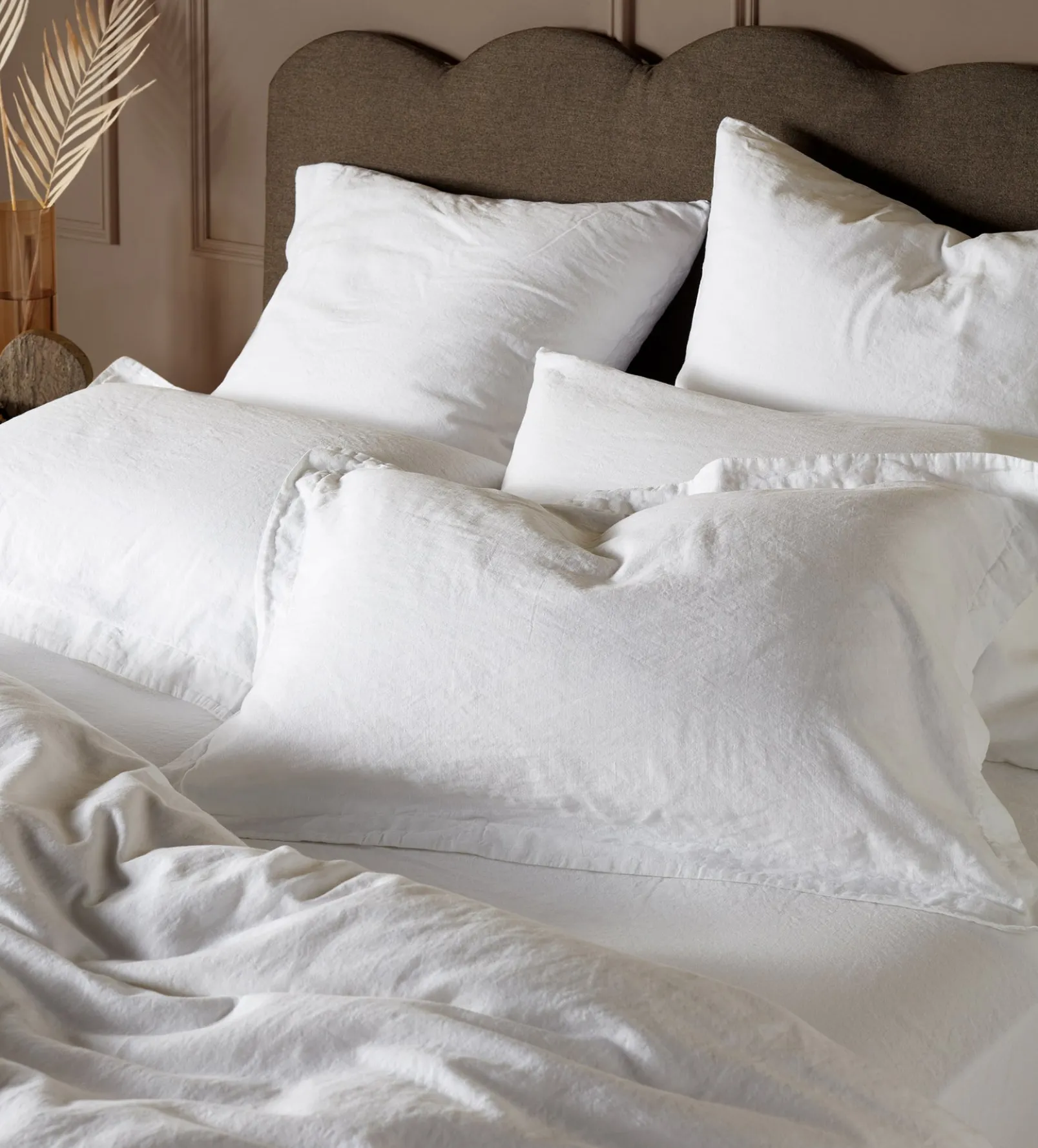 White Linen Blend Duvet Cover