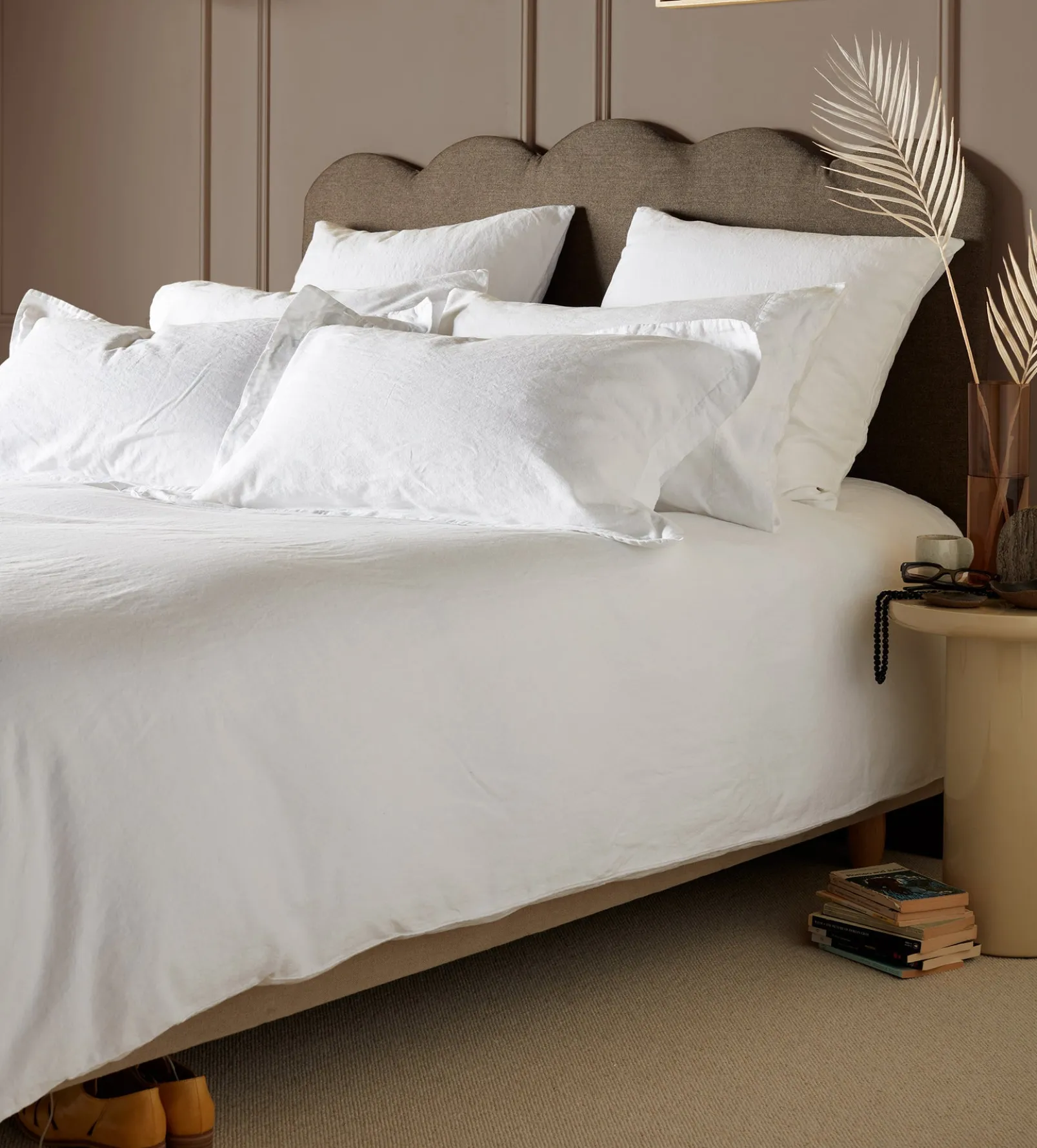 White Linen Blend Duvet Cover