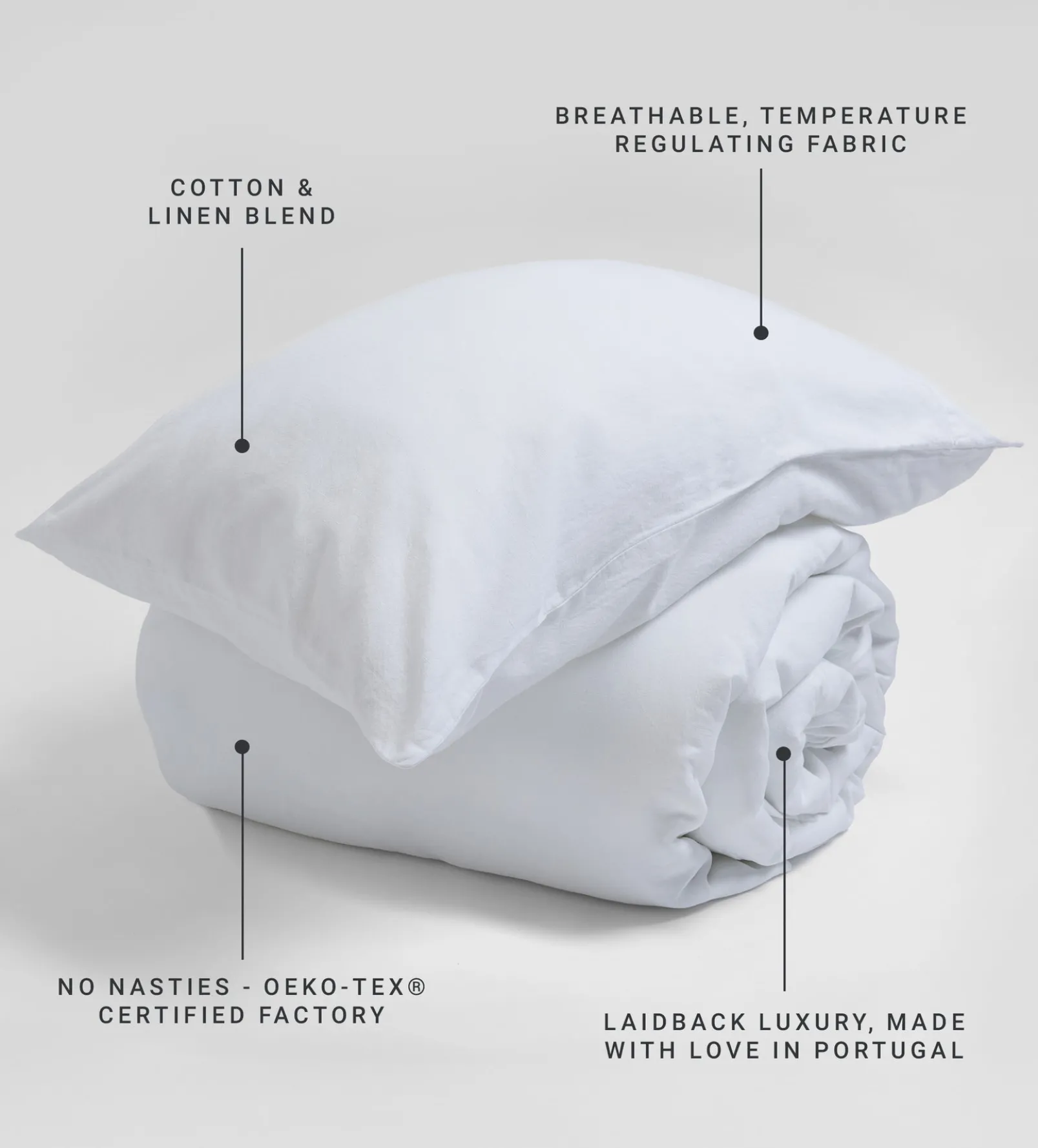 White Linen Blend Duvet Cover