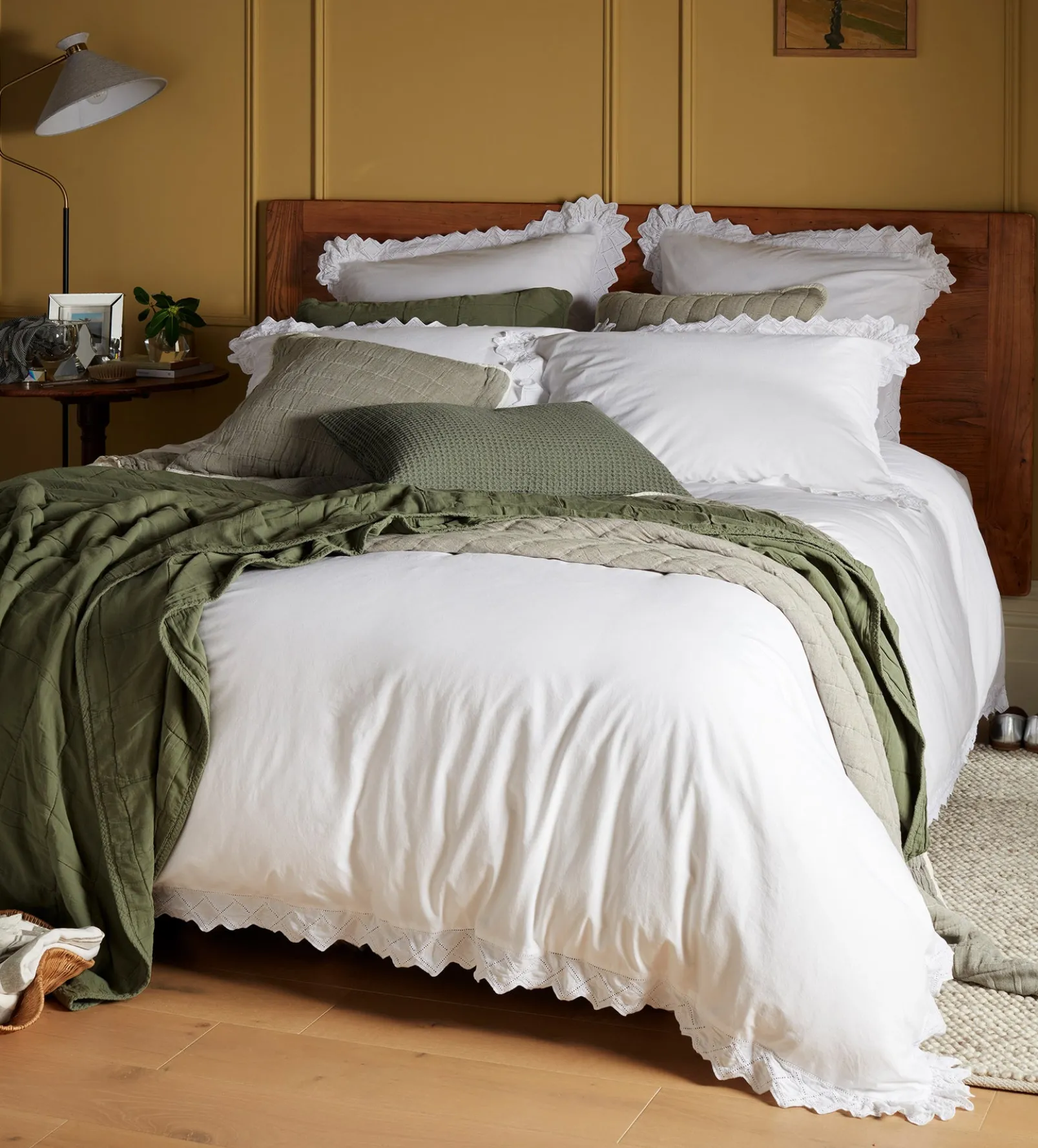 White Valerie 100% Cotton Duvet Cover