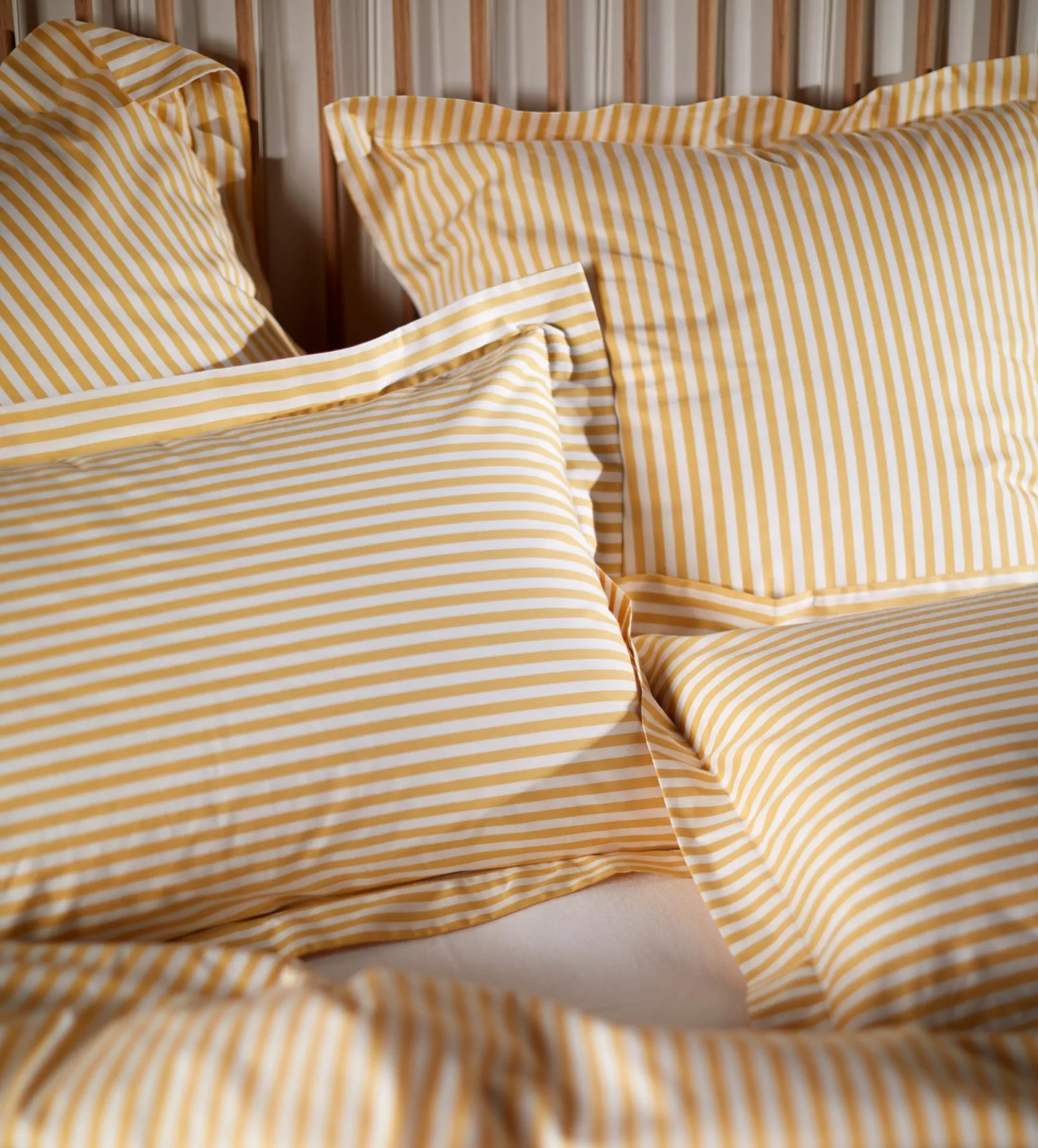Yellow Betsy Stripe 100% Organic Cotton Pillowcase