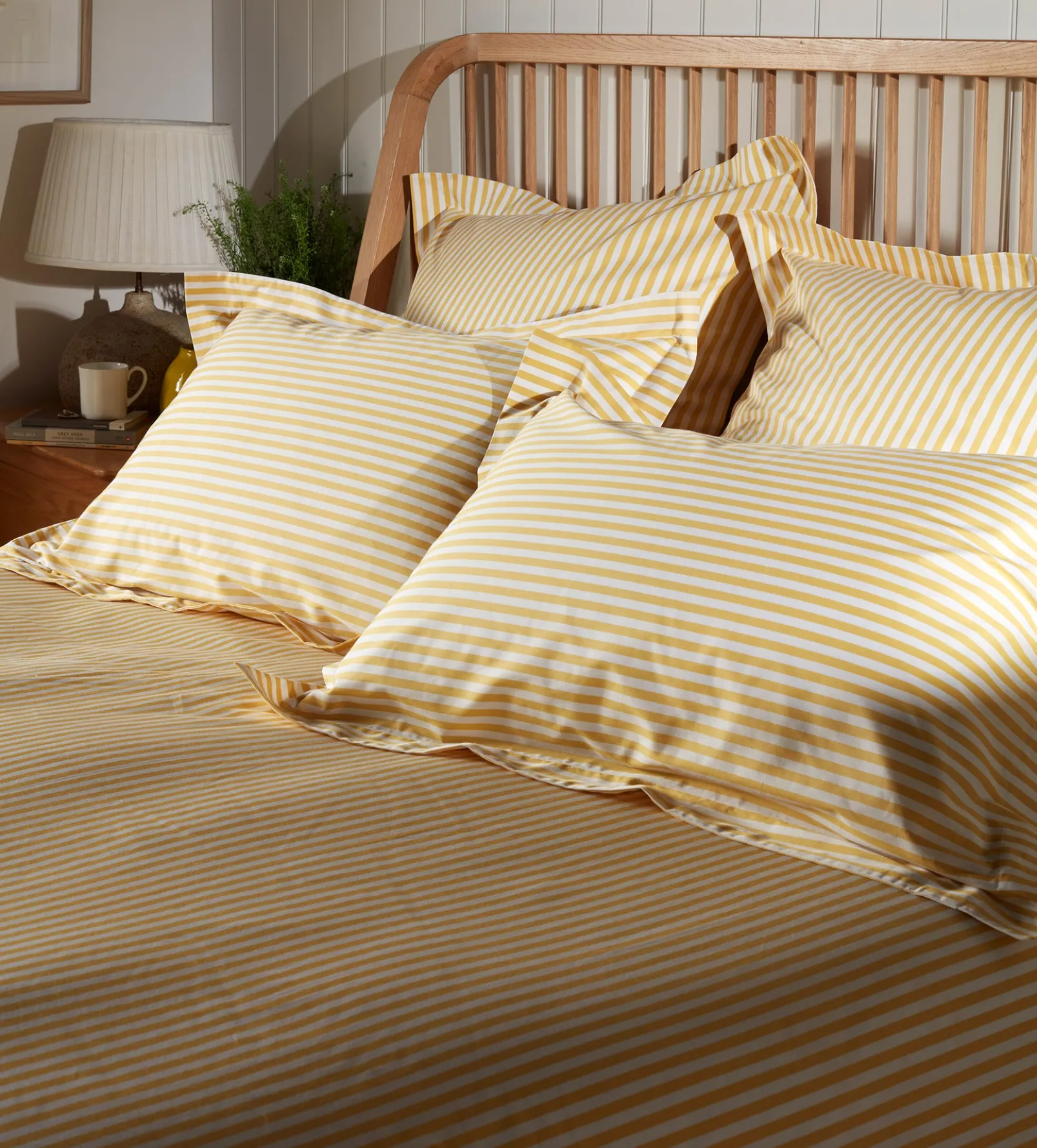 Yellow Betsy Stripe 100% Organic Cotton Duvet Cover